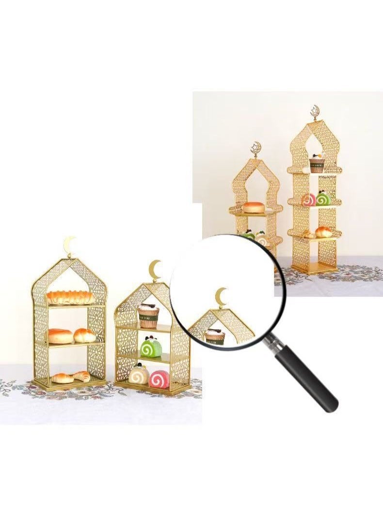 CityRiya-Long Ramadan Dates Tray, Eid Snack Serving Tray, 3 Sets Cookie Boxes, Nuts Candy Snacks Plate for Ramadan, Fruit Tea Serving Trays, Decorative Food Storage Container for Dates, Cakes,Nuts, Coffee (YB212) - Image 4